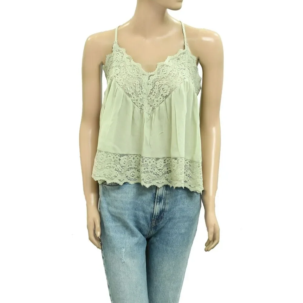 Intimately Free People Fiona Cami Blouse Top Tank Sleeveless Lace S 289132